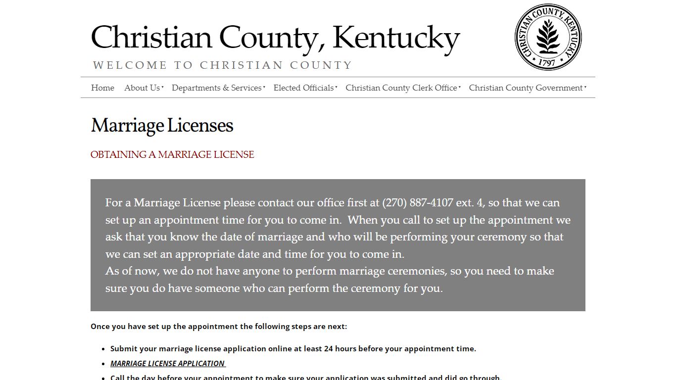 Christian County Marriage Licenses